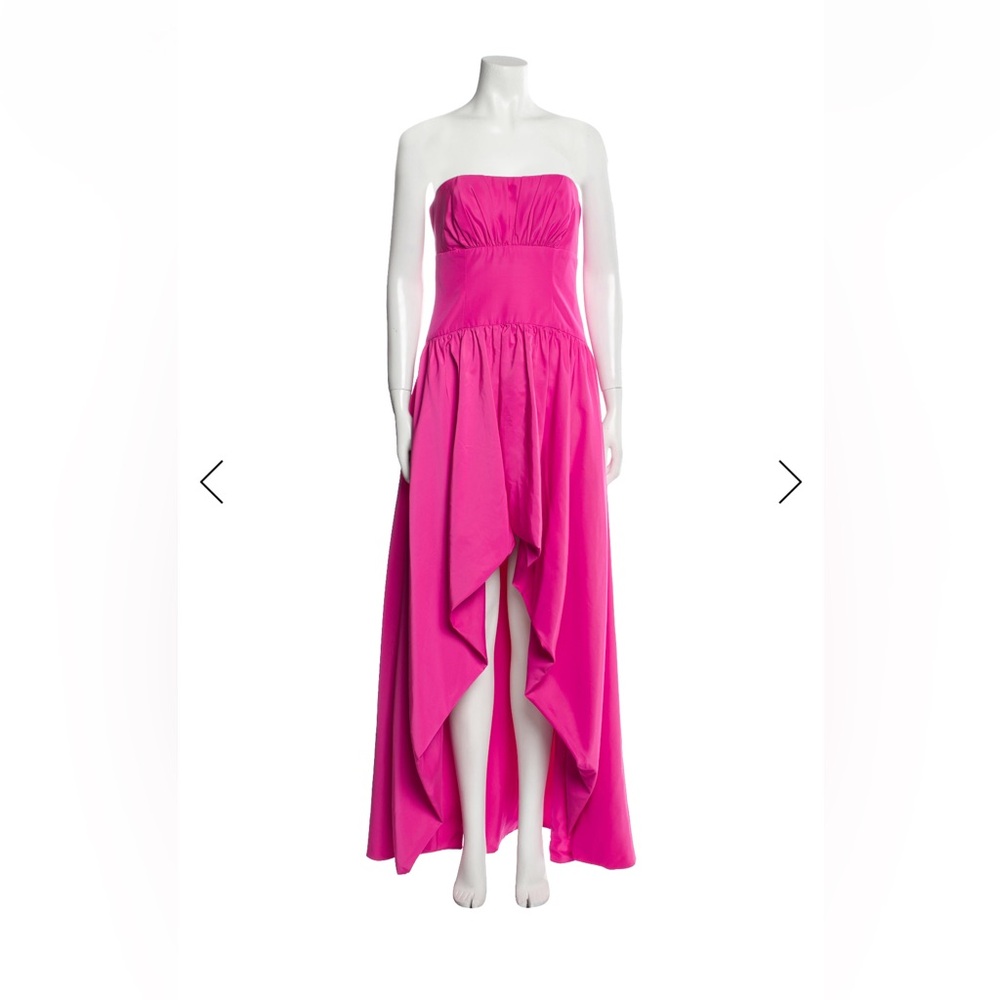Monique Lhuillier Pink Strapless Prom Gown